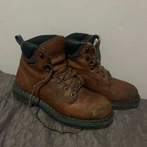 red wing steel toe work boot